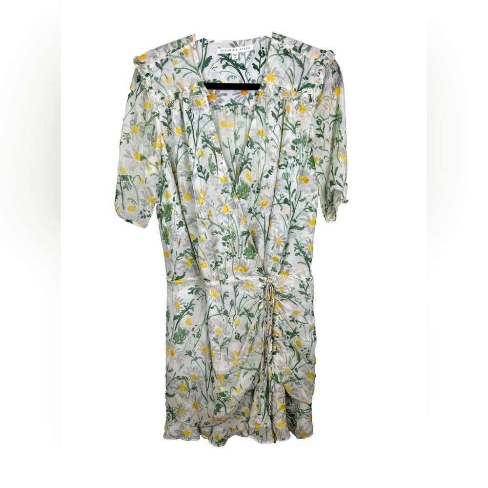 Veronica Beard Dakota Daisy Print Silk Dress 0 - Picture 1 of 5